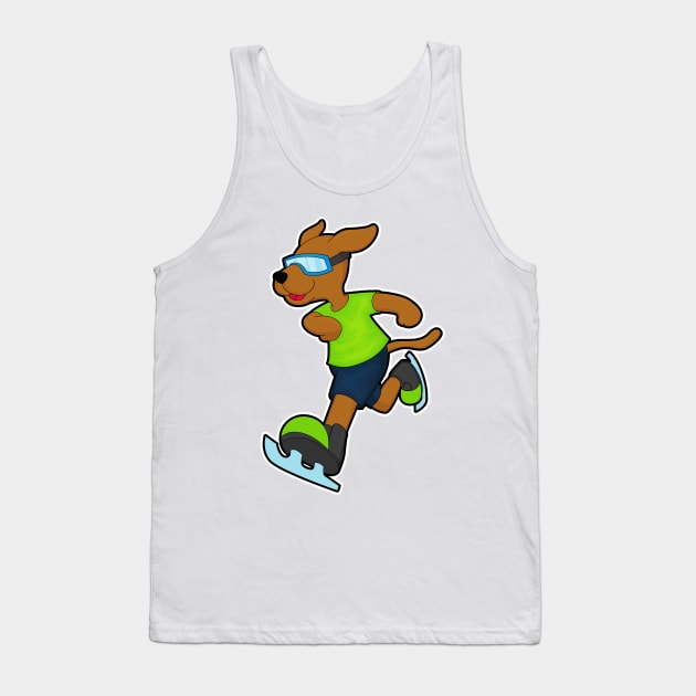 Dog at Ice skating with Goggles Tank Top by Markus Schnabel